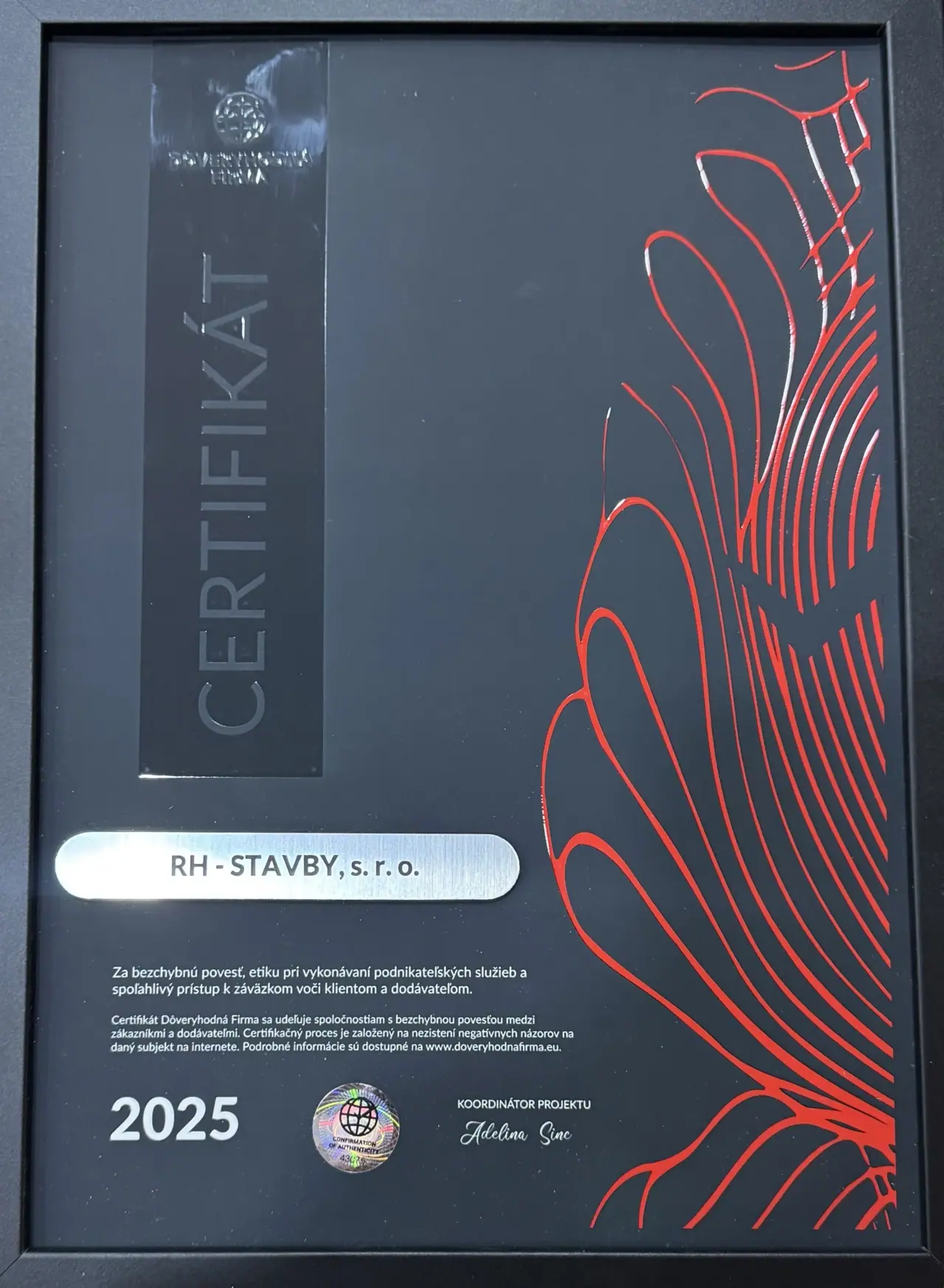 Certifikát 2