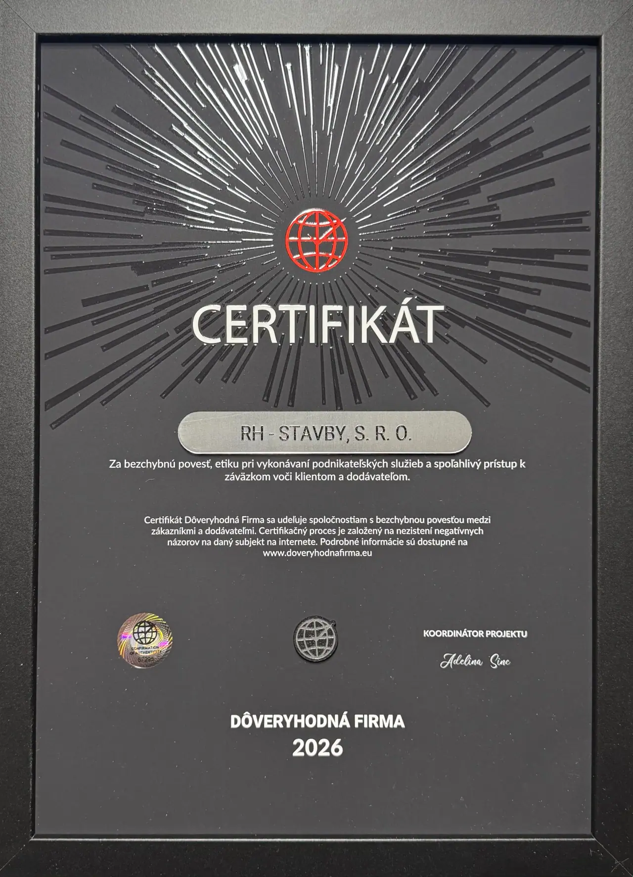Certifikát 3